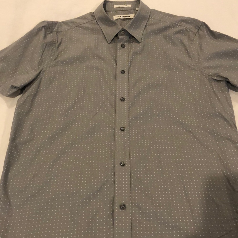 Ben Sherman grey polka dot short sleeve shirt